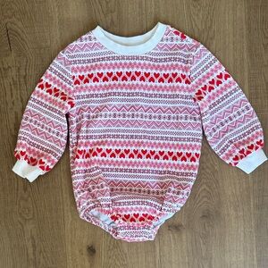 Old Navy Red and White Baby Onesie Christmas / Valentine’s